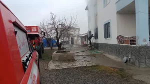Malatya’nın Yeşilyurt ilçesinde 2 katlı müstakil bir evde çıkan yangın