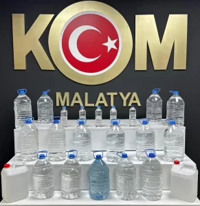Malatya’da polis tarafından düzenlenen 3 ayrı operasyonda 78 litre sahte