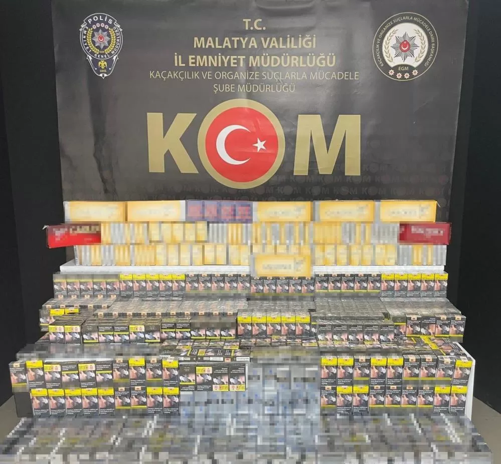 Malatya’da polis ekipleri tarafından düzenlenen operasyonda kaçak tütün ve tütün