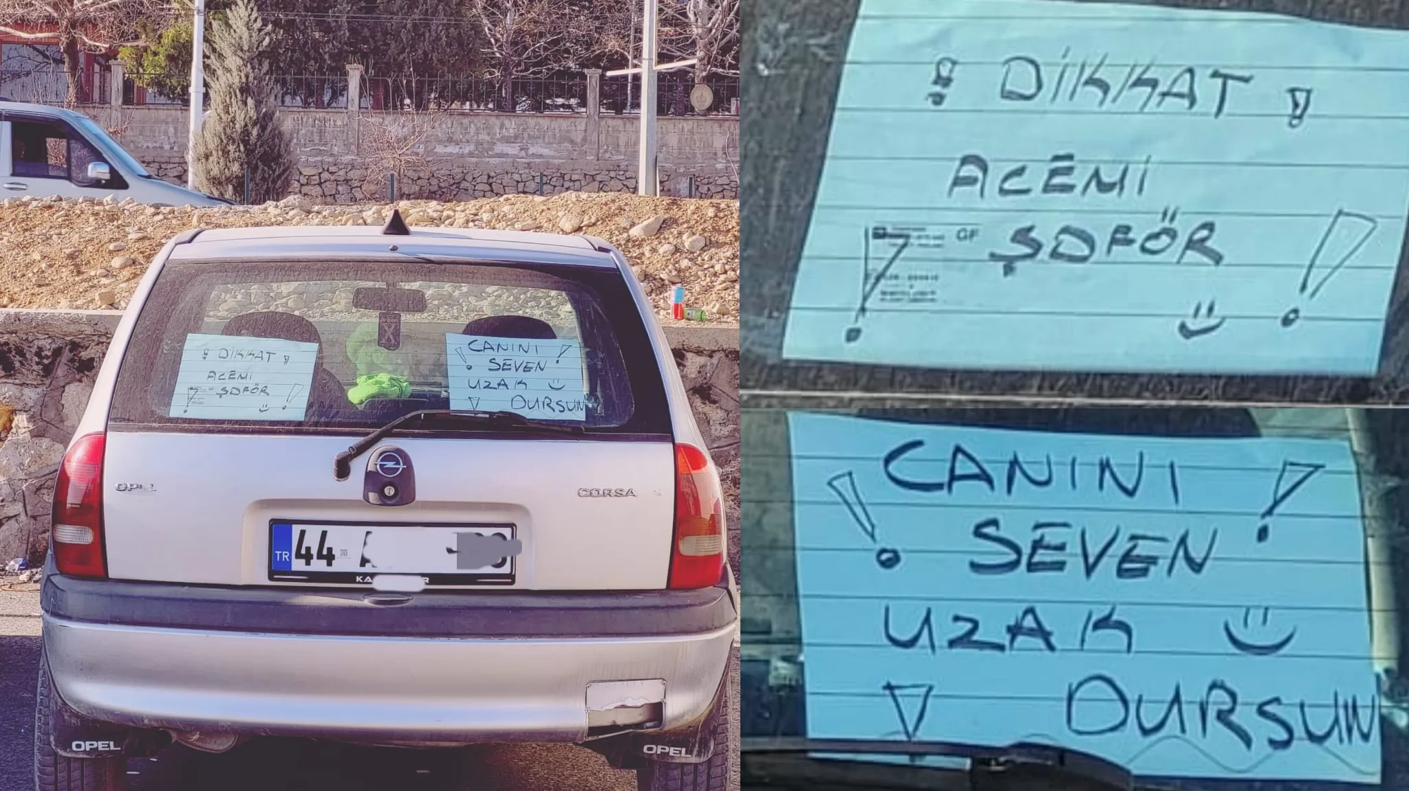 Malatya’da Kendini Bilen Sürücü Malatya'da bir aracın arka camındaki yazı dikkat çekti. Malatya'da kent