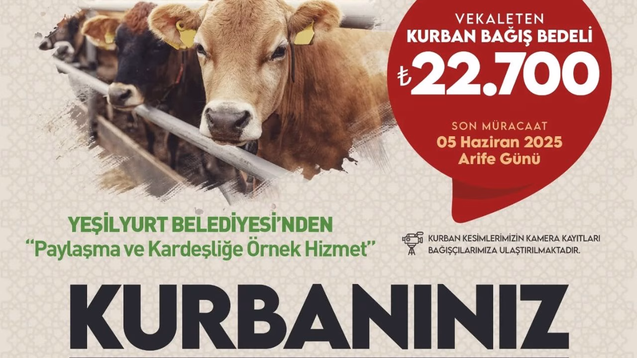 Yeşilyurt Belediyesi Kurban Bağış Hizmeti Başlattı Yeşilyurt Belediyesi Yetim, Öksüz Ve İhtiyaç Sahipleri İçin ‘Kurban Bağış’