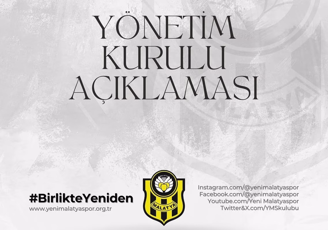 Yeni Malatyaspor Kulübü, göreve gelişlerinin ardından geçen kısa süre içinde
