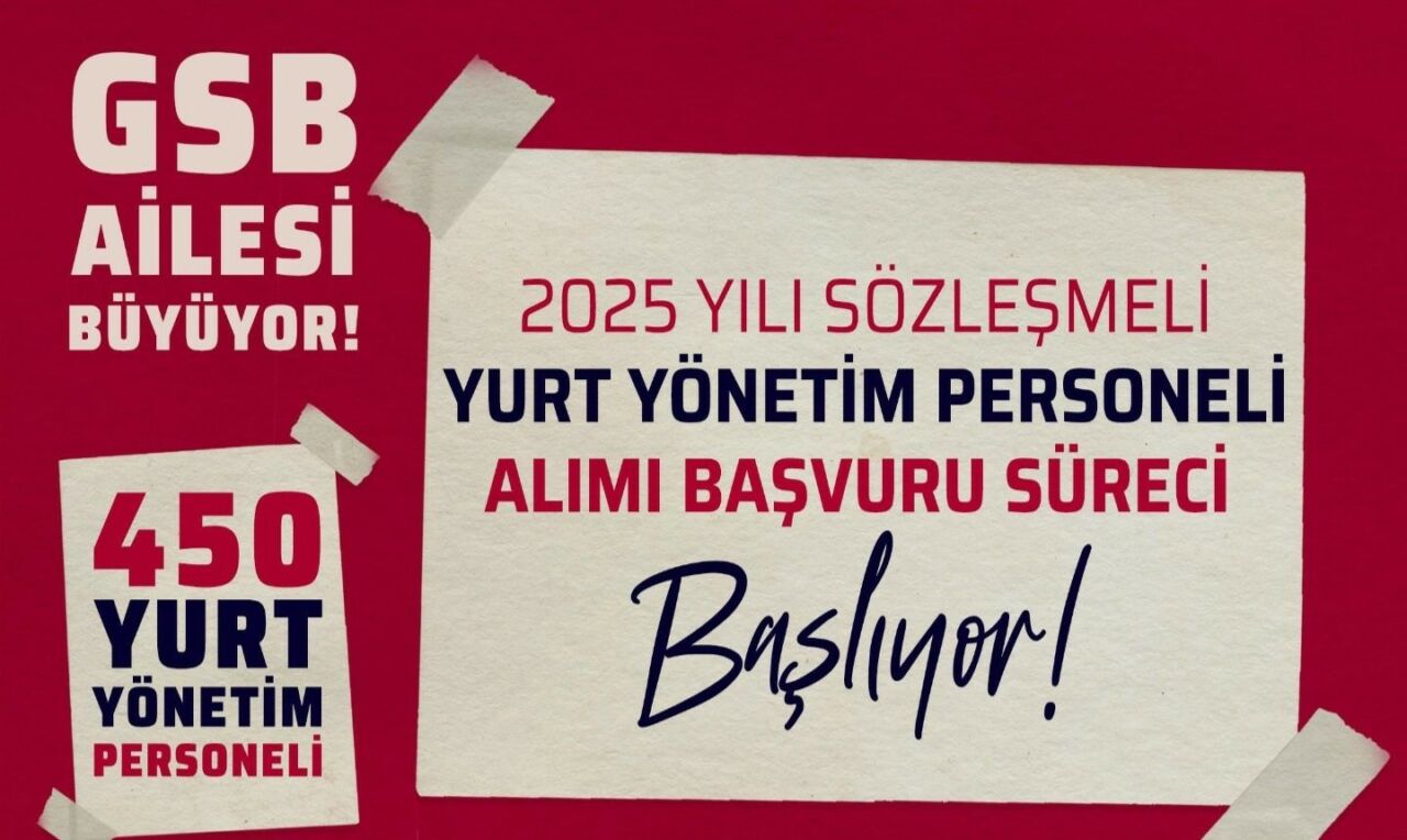 Gençlik ve Spor Bakanlığı 2025 Yılı Sözleşmeli Yurt Yönetim Personeli
