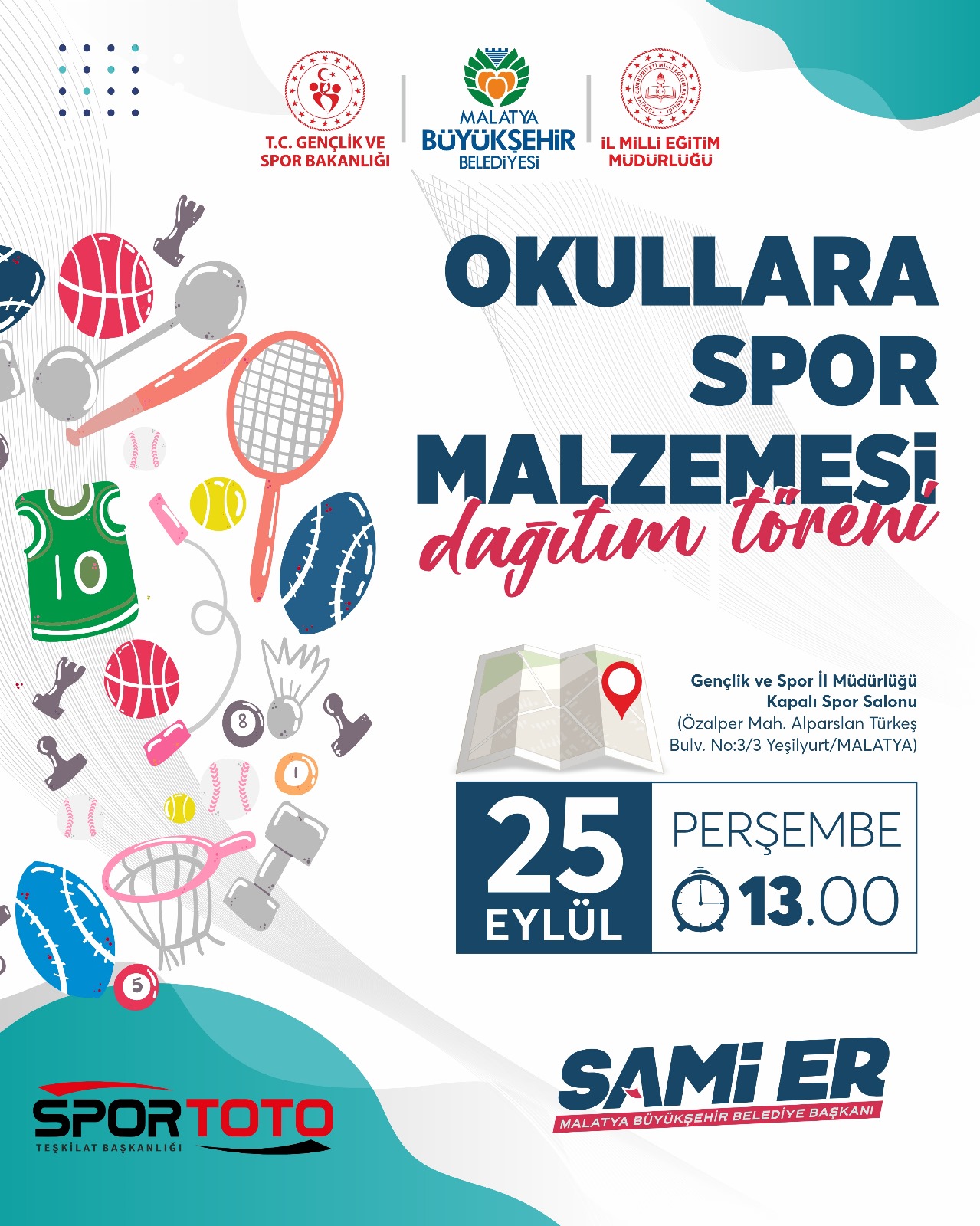 Malatya Büyükşehir Belediyesinden okullara spor malzemesi desteği. Malatya Büyükşehir Belediyesi,
