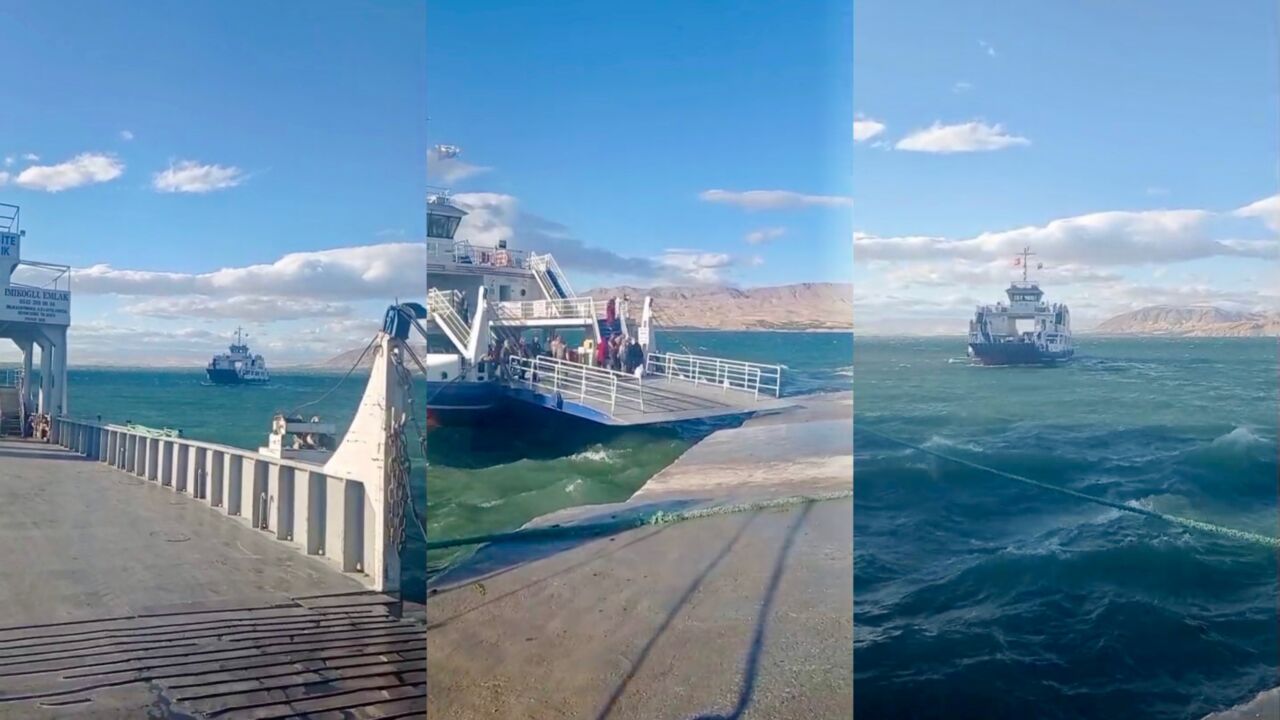 Karakaya Baraj Gölü’nde etkili olan fırtına nedeniyle Malatya feribotu uzun