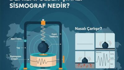 Yer sarsıntılarını kaydederek depremin büyüklüğünü, süresini ve merkezini saptayan sismograf