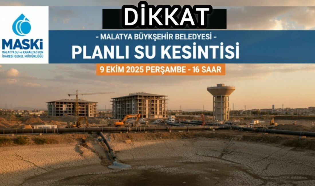 Malatya’da 16 Saatlik Planlı Su Kesintisi Uyarısı: 5 Mahalle Etkilenecek