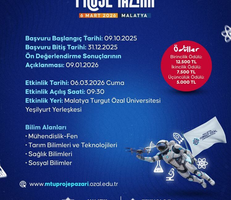Malatya Turgut Özal Üniversitesi’nden Ar-Ge Proje Pazarı Başladı! Malatya Turgut Özal Üniversitesi (MTÜ) tarafından bu yıl ikincisi düzenlenen
