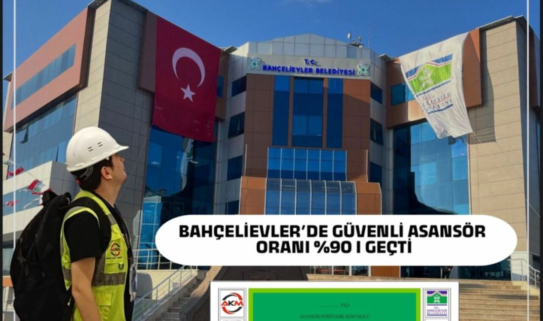 2020 yılında %44 olan güvenli asansör oranı, Bahçelievler Belediyesi ve
