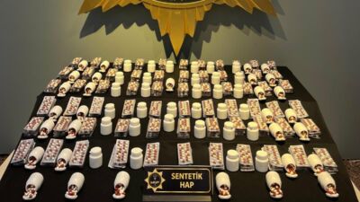 Malatya’da düzenlenen narkotik operasyonunda 7 bin 881 adet sentetik ecza