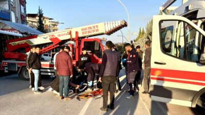 Malatya’nın Battalgazi ilçesinde sabah saatlerinde U dönüşü yapan bir vinç
