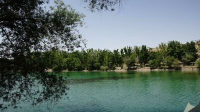 Malatya Battalgazi ilçesindeki Orduzu Turgut Özal Tabiat Parkı göletinde bir
