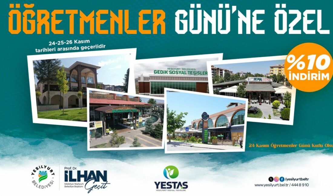 Yeşilyurt Belediyesi, “24 Kasım Öğretmenler Günü” dolayısıyla ilçede hizmet veren