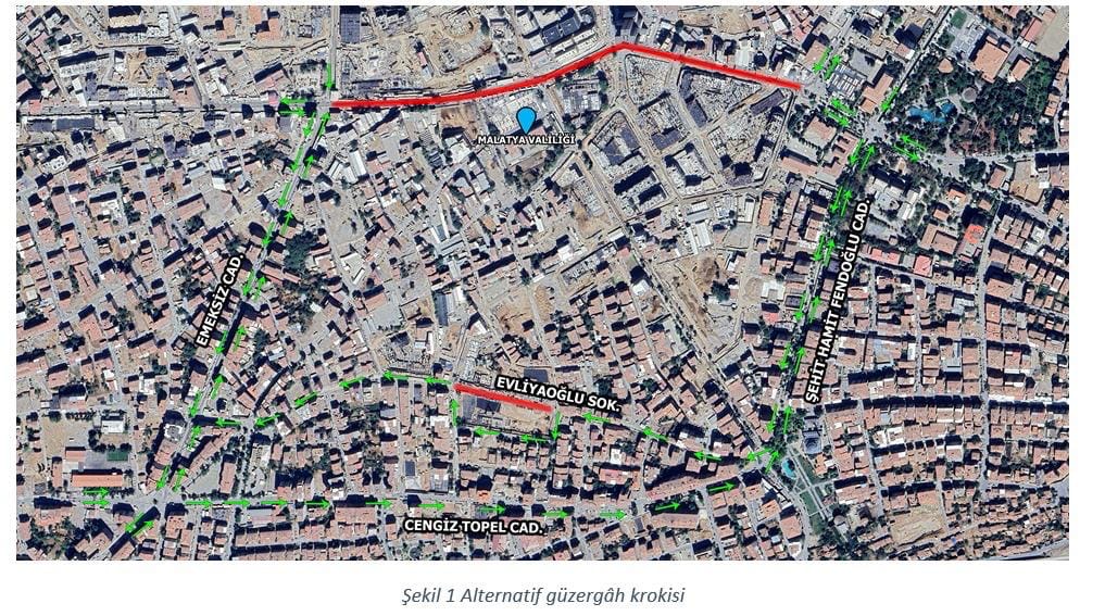 Malatya'da asfalt çalışmaları nedeniyle Atatürk (Kışla) ve İnönü Caddesi'nin bir