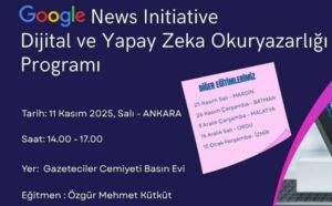 Google Haber İnisiyatifi, 3 Aralık’ta İnönü Üniversitesi’nde gazetecilere yönelik yapay
