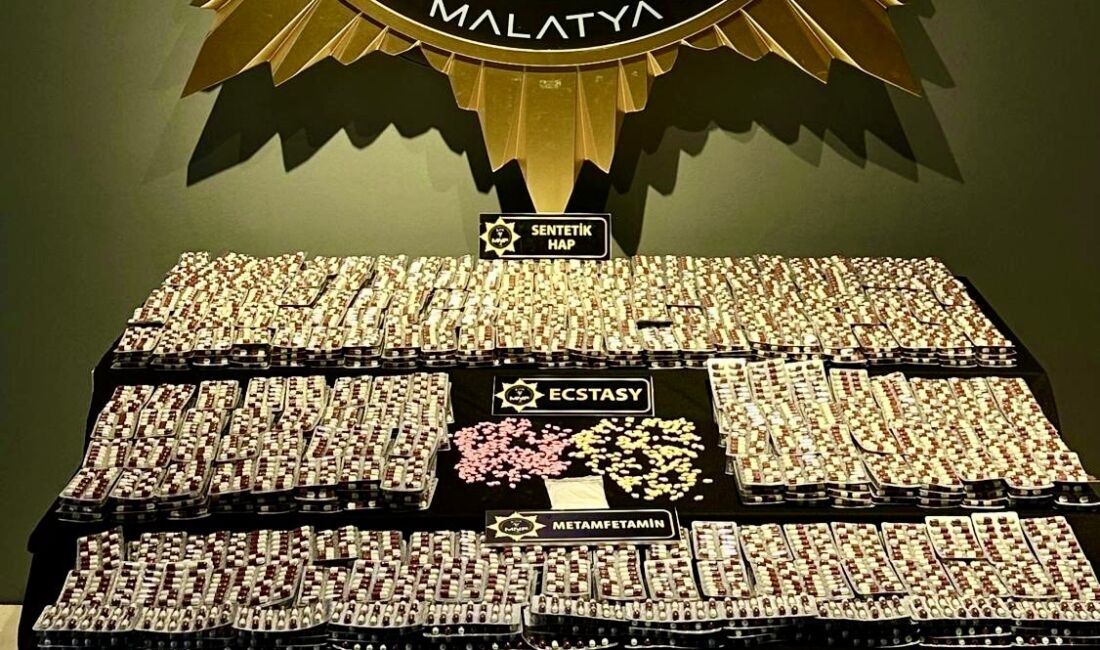 Malatya’da Narkotik Suçlarla Mücadele Şube Müdürlüğü ekiplerinin yürüttüğü çalışmalar kapsamında