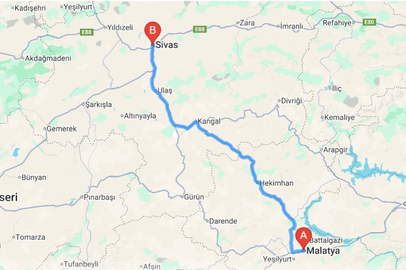 Malatya'dan Sivas'a karayoluyla seyahat etmeyi planlayanlar için güncel mesafe, tahmini
