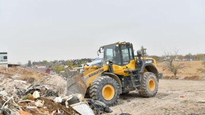 Yeşilyurt Belediyesi Fen İşleri ekipleri, Yeşiltepe Hoca Ahmet Yesevi Mahallesi'ndeki