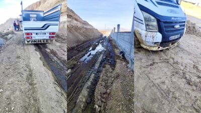 Malatya’nın Yeşilyurt ilçesinde biyogaz tesislerinden döküldüğü iddia edilen atıklar yolu