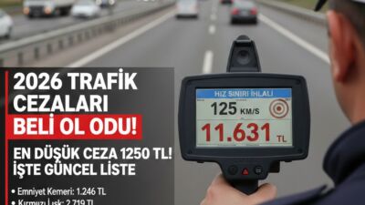 1 Ocak 2026’dan itibaren geçerli olacak yeni trafik cezaları, Yeniden