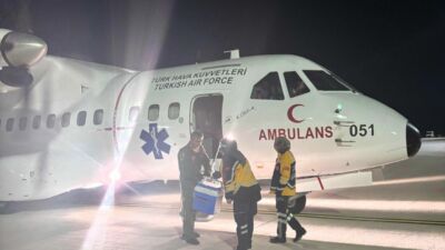 Hava Kuvvetleri Komutanlığına ait ambulans uçak, Adana’da bağışlanan karaciğeri acil