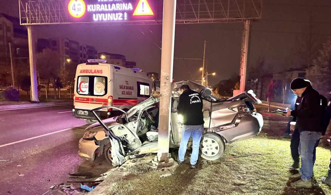 Malatya’da gece yarısı meydana gelen tek taraflı trafik kazasında bir