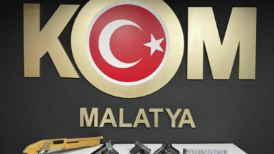 Malatya’nın Battalgazi ilçesinde ruhsatsız silah ticareti ve bulundurulmasına yönelik düzenlenen