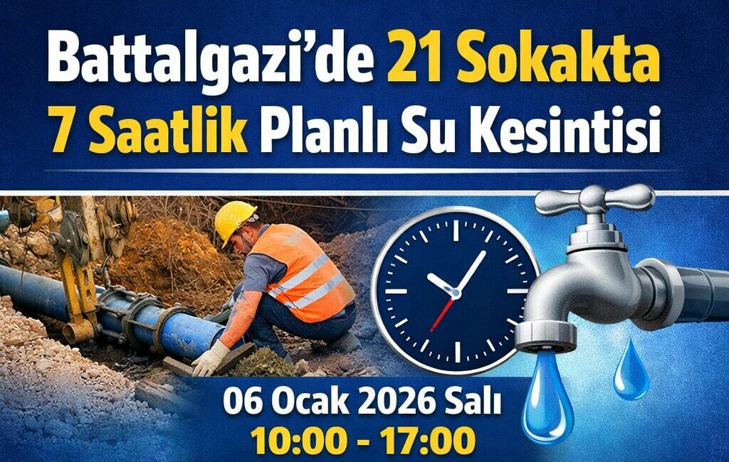 MASKİ, altyapı çalışmaları kapsamında Battalgazi ilçesinde 06 Ocak 2026 Salı