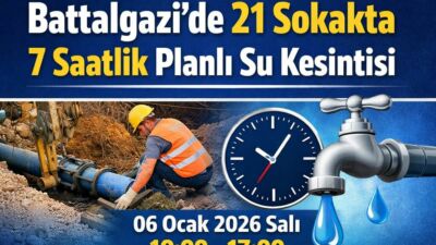 MASKİ, altyapı çalışmaları kapsamında Battalgazi ilçesinde 06 Ocak 2026 Salı