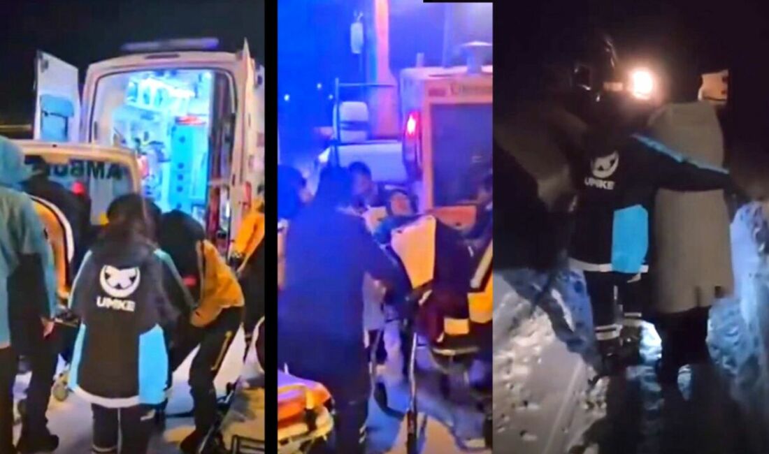 Malatya’nın Doğanşehir ilçesinde yoğun kar yağışı ve tipi nedeniyle yolu