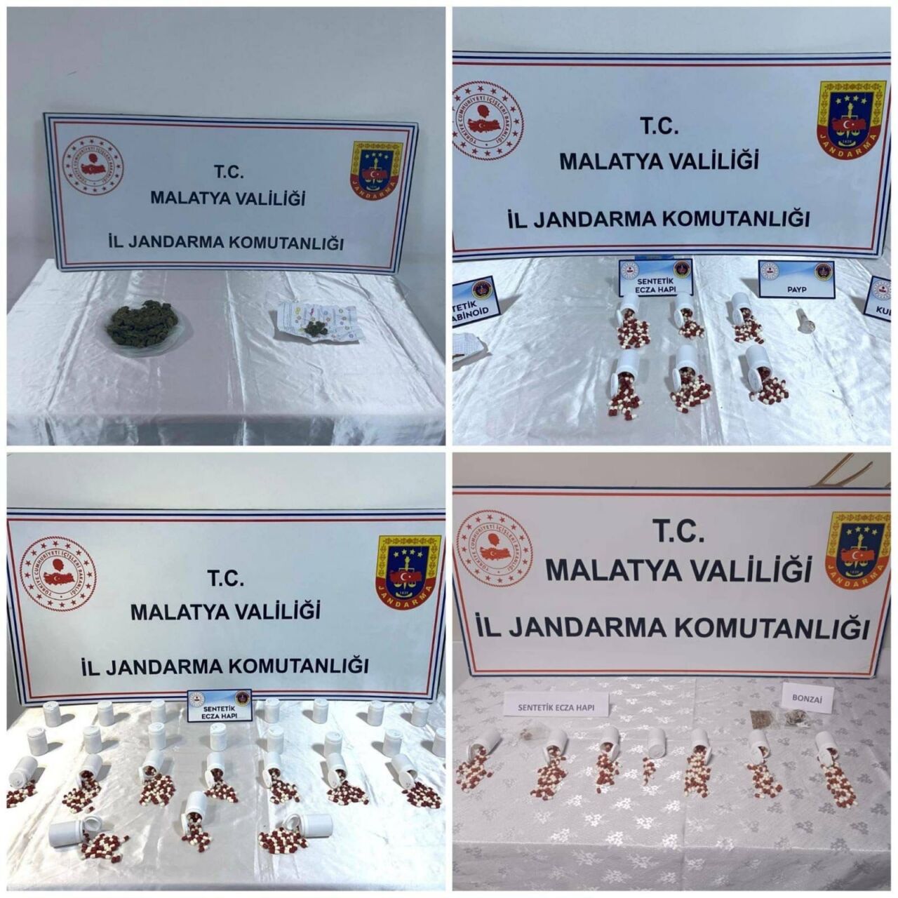 Malatya İl Jandarma Komutanlığı KOM Şube Müdürlüğü ekiplerince 20-22 Ocak