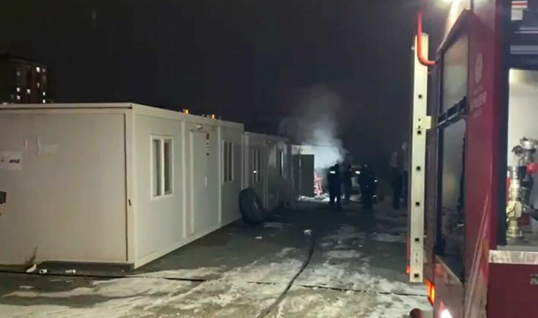 Malatya’nın Yeşilyurt ilçesi Yakınca Mahallesi’nde bulunan konteyner kentte çıkan yangın,