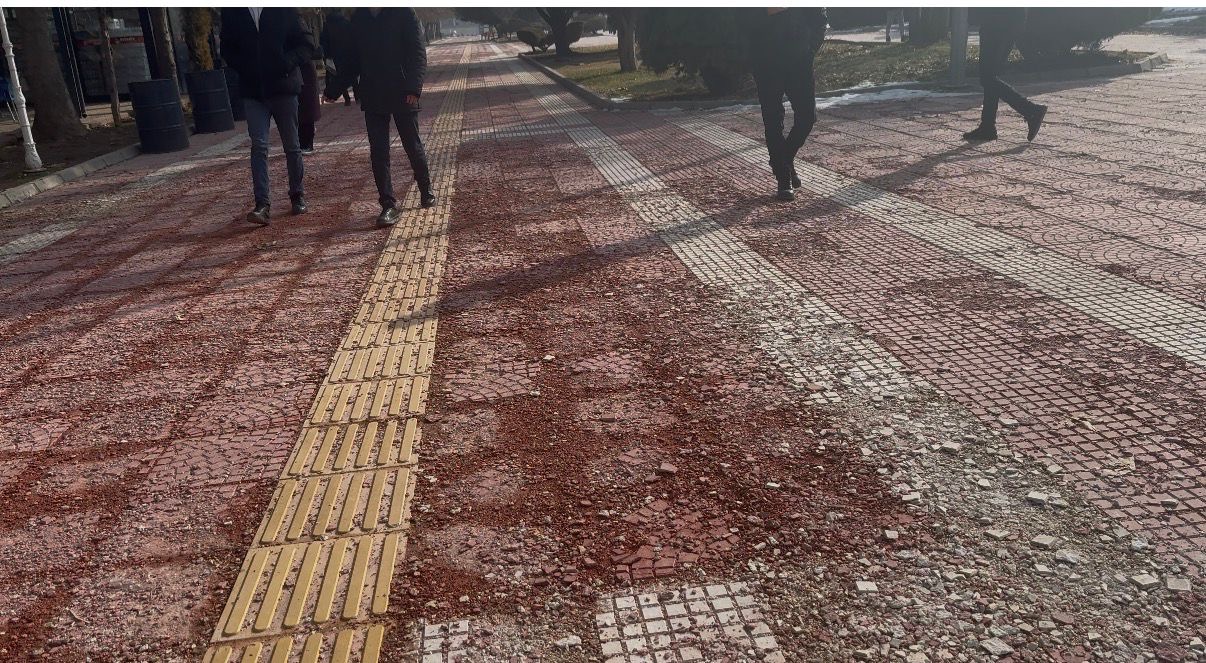 İnönü Üniversitesi kampüsünde öğrencilerin yoğun olarak kullandığı “pembe yol”, bozulan
