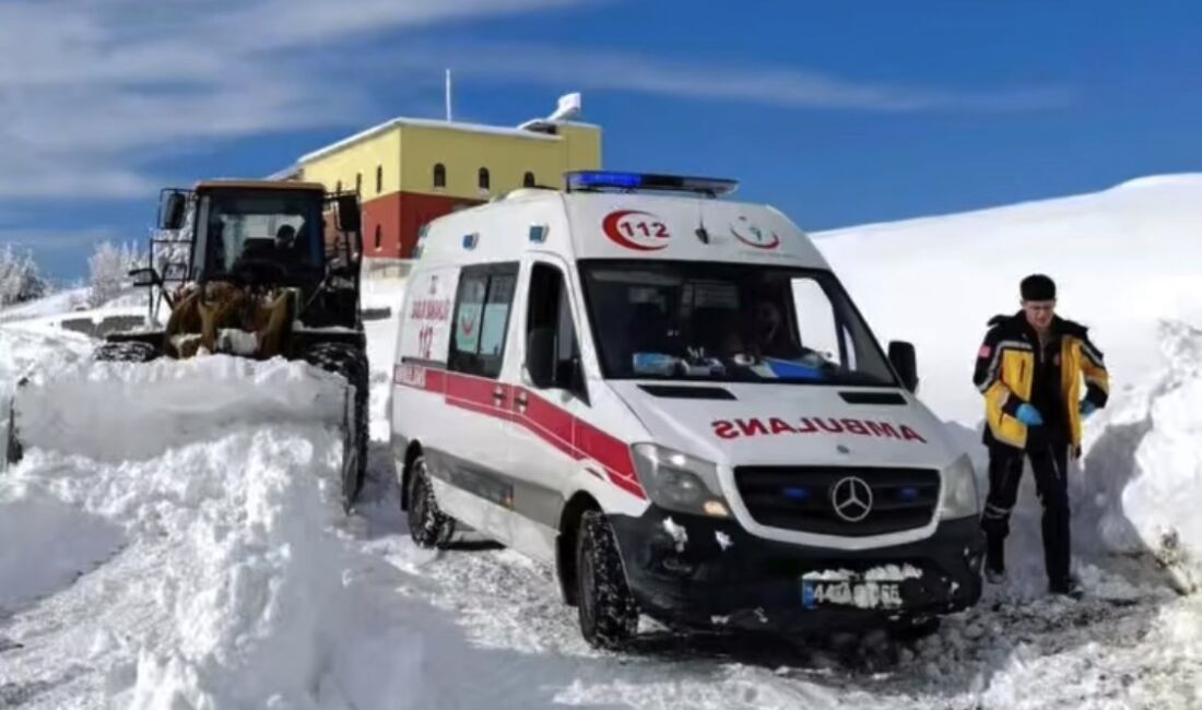 Malatya’nın Pütürge ilçesinde olumsuz hava ve yol koşullarına rağmen 112