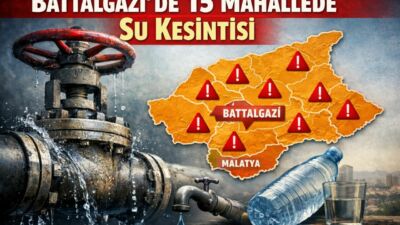 Battalgazi’de 15 Mahallede 14 Saatlik Su Kesintisi Battalgazi ilçesinde 700’lük isale hattında meydana gelen ana vana arızası