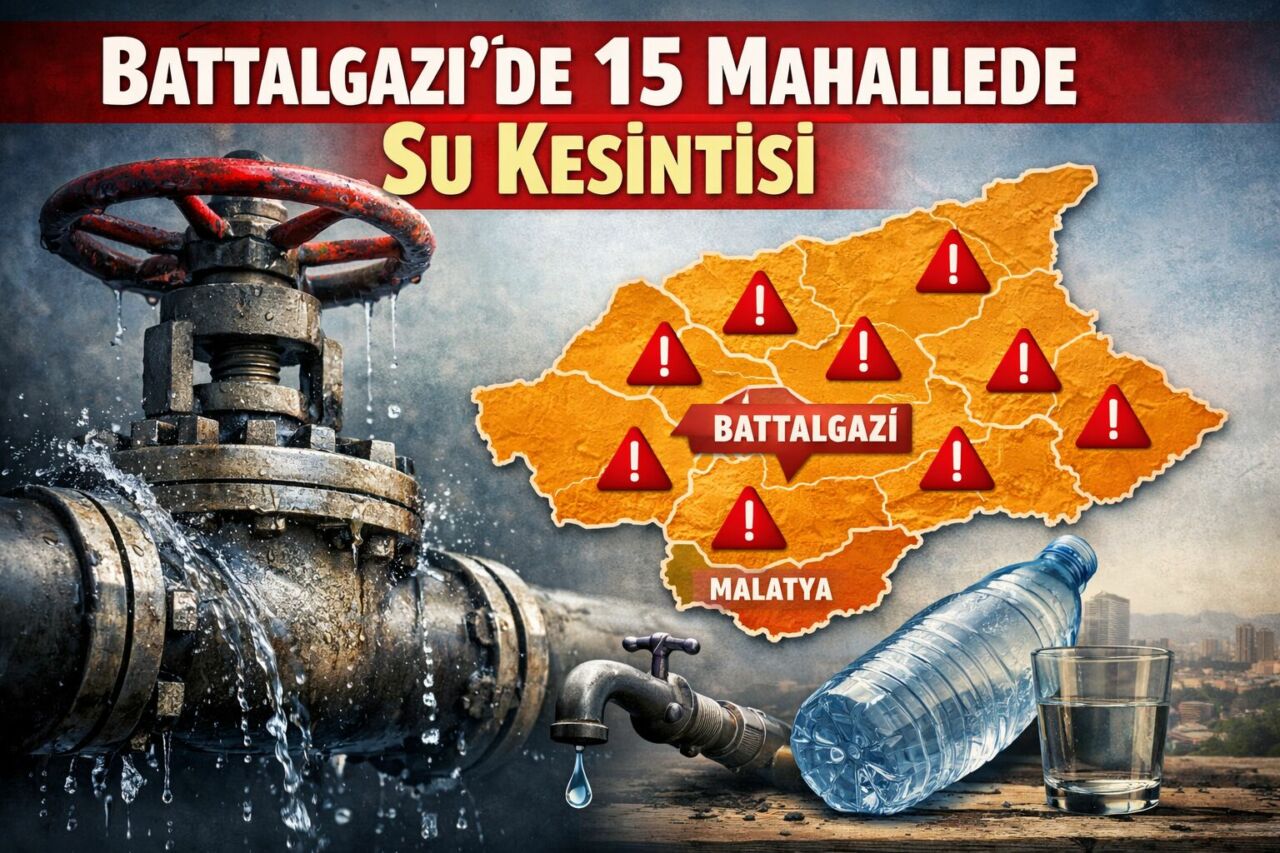 Battalgazi ilçesinde 700’lük isale hattında meydana gelen ana vana arızası