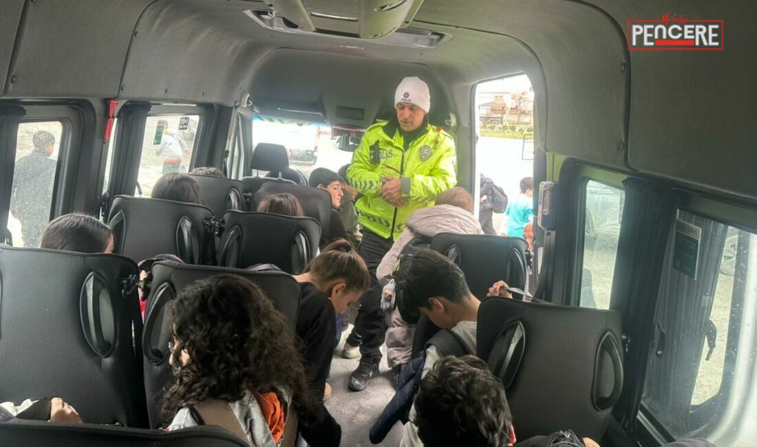 Malatya İl Emniyet Müdürlüğü ekipleri, okul çevreleri ve servis araçlarında