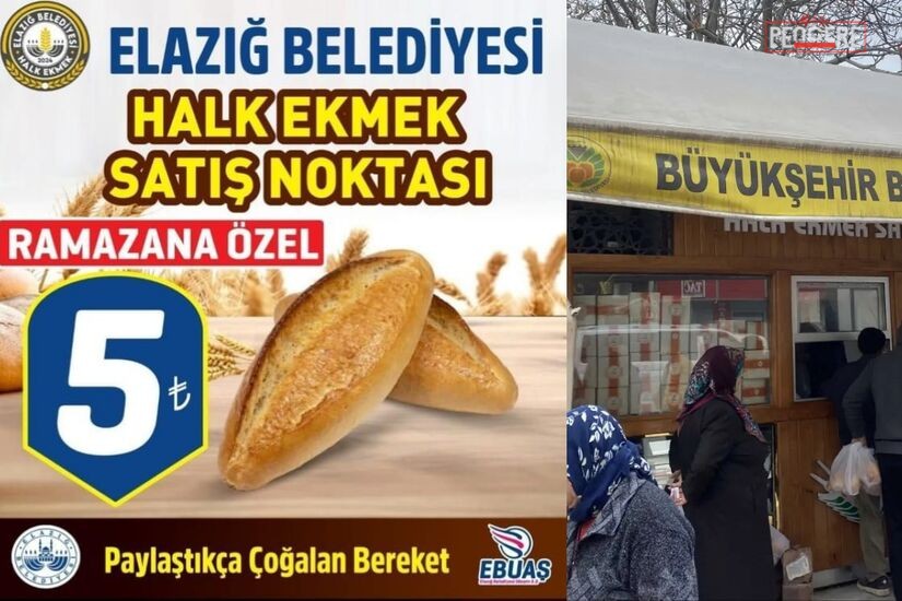 Ramazan ayı öncesinde Elazığ Belediyesi, Halk Ekmek satış noktalarında fiyatları