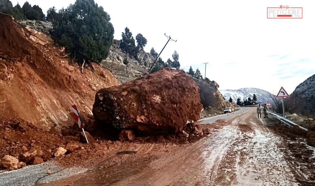 Doğanşehir ilçesine bağlı Kapıdere Mahallesi yakınlarında meydana gelen toprak kayması
