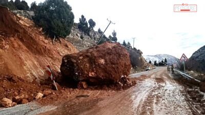 Doğanşehir ilçesine bağlı Kapıdere Mahallesi yakınlarında meydana gelen toprak kayması