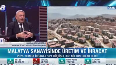 Malatya Ticaret ve Sanayi Odası (MTSO) Başkanı Oğuzhan Ata Sadıkoğlu,