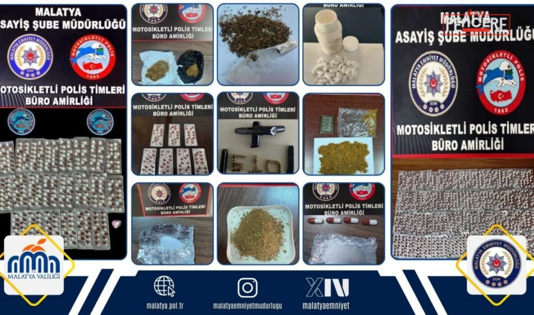 Malatya’da motosikletli polis timleri tarafından 1-5 Mart tarihleri arasında gerçekleştirilen
