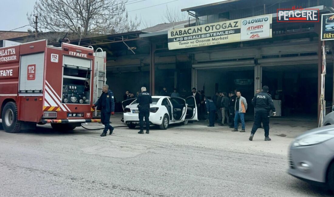 Malatya’da sanayi sitesinde bir otomobil üzerinde işlem yapıldığı sırada çıkan