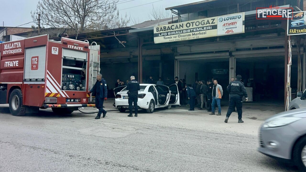 Malatya’da sanayi sitesinde bir otomobil üzerinde işlem yapıldığı sırada çıkan