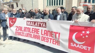 Saadet Partisi Malatya teşkilatı, Gazze ve İran’a yönelik saldırılara tepki