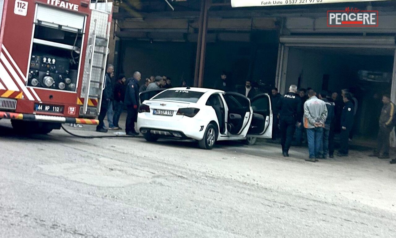 Malatya’da sanayi sitesinde bir otomobil üzerinde işlem yapıldığı sırada çıkan