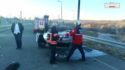 Malatya’nın Battalgazi ilçesinde iki otomobilin çarpışması sonucu meydana gelen trafik