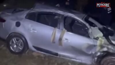 Adıyaman’ın Kahta ilçesinde Kahta’dan Pütürge’ye dönen ailenin bulunduğu otomobil virajı