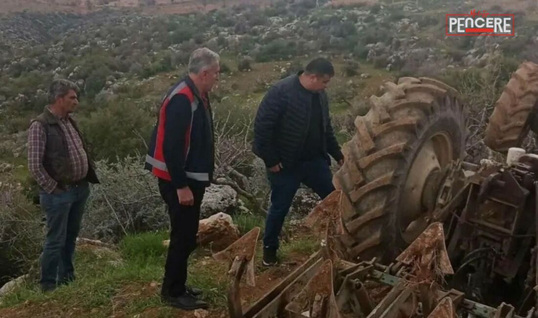 Adıyaman’ın Besni ilçesinde bahçe sürümü sırasında engebeli arazide kontrolden çıkan
