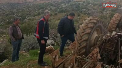 Adıyaman’ın Besni ilçesinde bahçe sürümü sırasında engebeli arazide kontrolden çıkan
